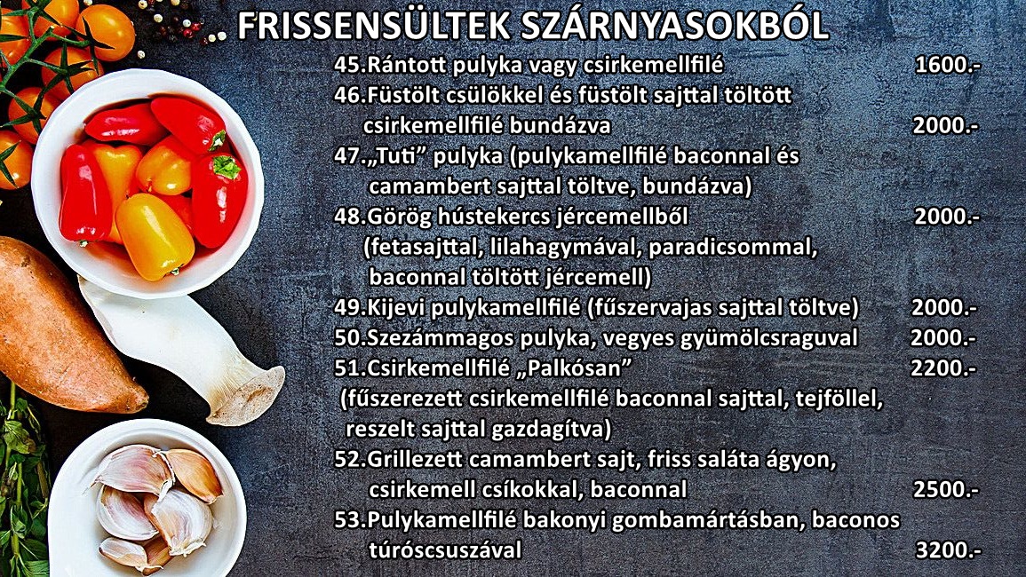 Menu Reptér Étterem - Palkó Csárda-1