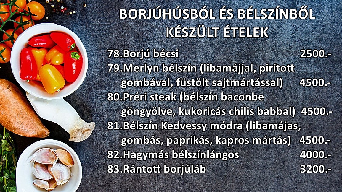 Menu Reptér Étterem - Palkó Csárda-10